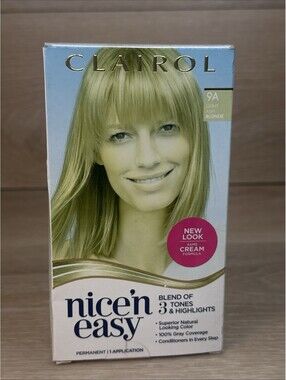 Clairol Nice'n Easy Permanent Hair Dye 100% Gray Cover #9A Light Ash Blonde